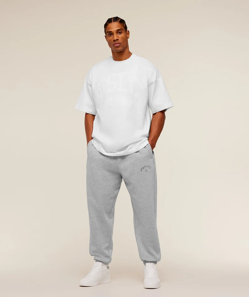 Gymshark 12 Graphic Joggers - Light Grey Core Marl