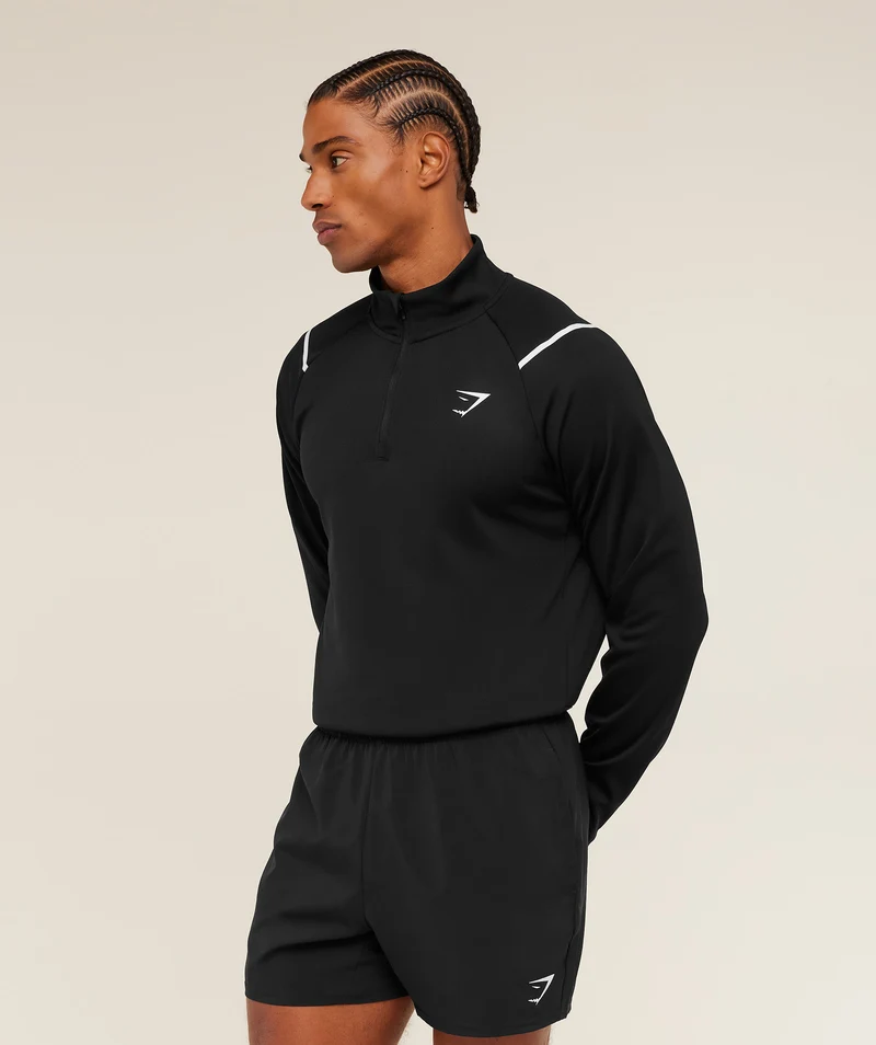 Gymshark Arrival Contrast 1/4 Zip - Black