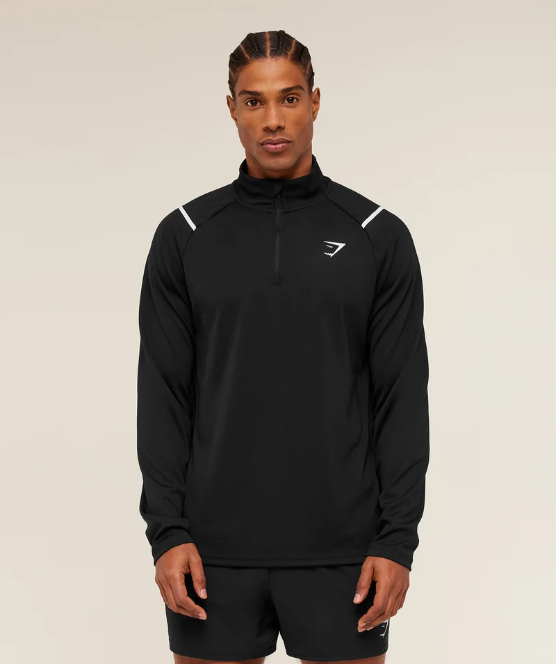 Gymshark Arrival Contrast 1/4 Zip - Black