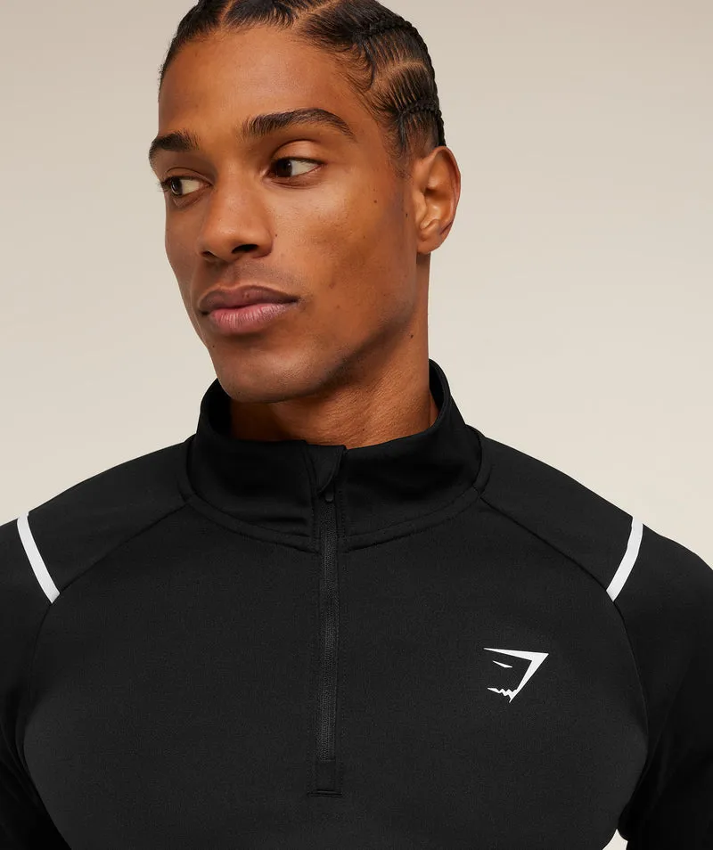 Gymshark Arrival Contrast 1/4 Zip - Black