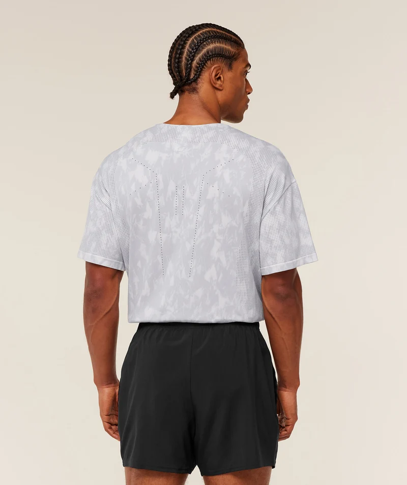 Gymshark Distance Seamless T-Shirt - Light Grey/Acid Wash