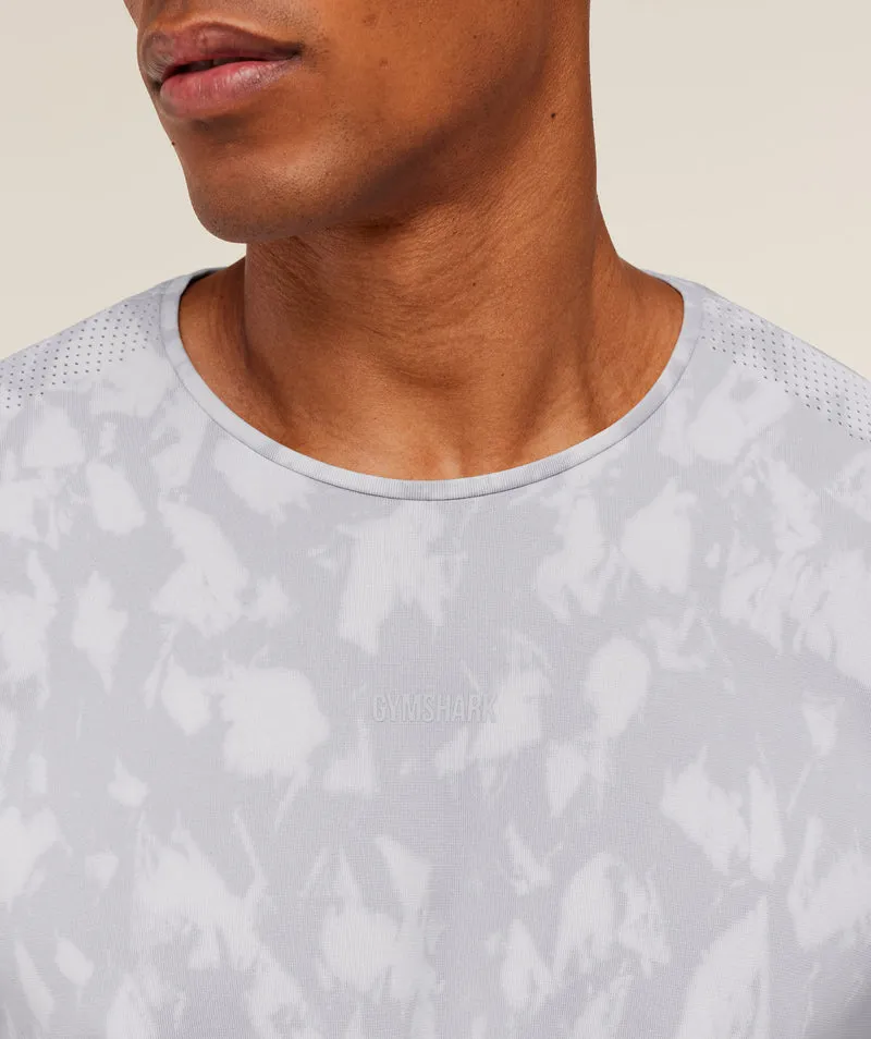 Gymshark Distance Seamless T-Shirt - Light Grey/Acid Wash