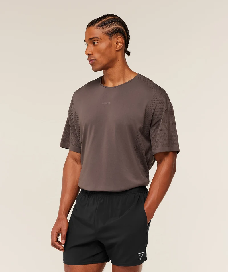 Gymshark Distance Seamless T-Shirt - Cool Brown