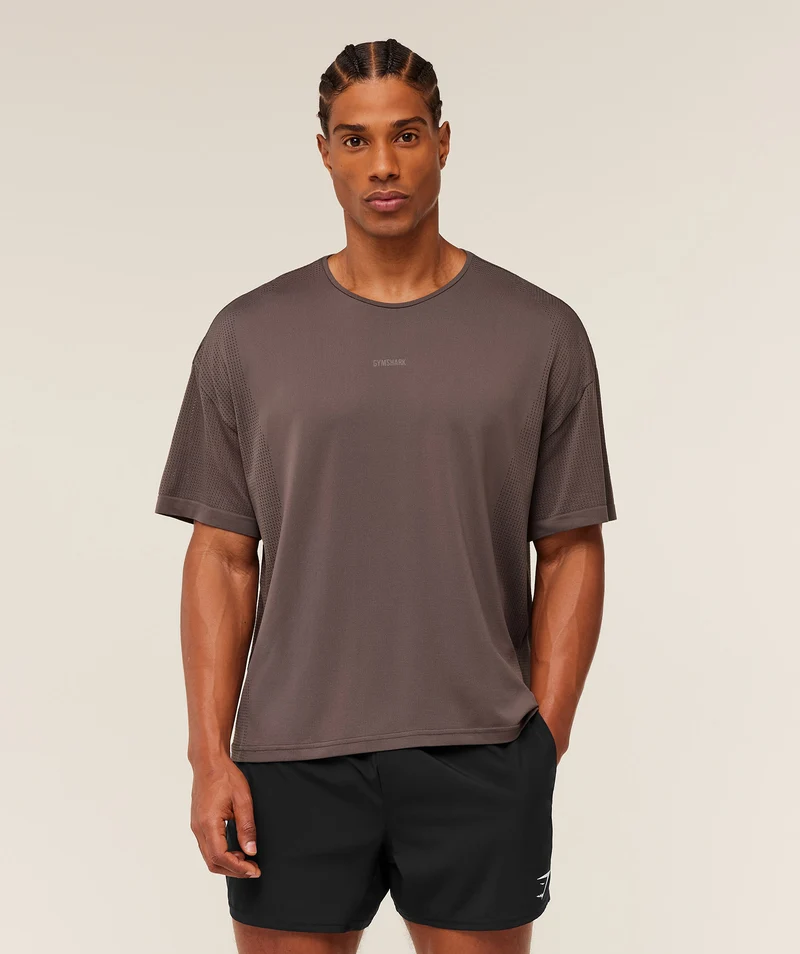 Gymshark Distance Seamless T-Shirt - Cool Brown