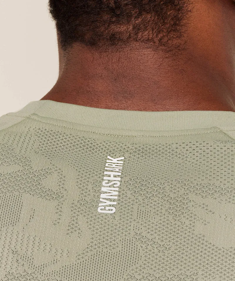 Gymshark Geo Seamless T-Shirt - Haze Green/Unit Green