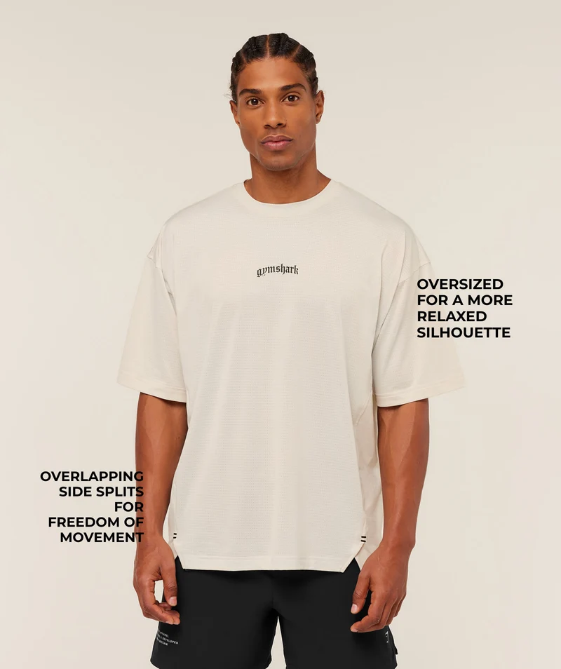 Gymshark Tactical Oversized T-Shirt - Oat White