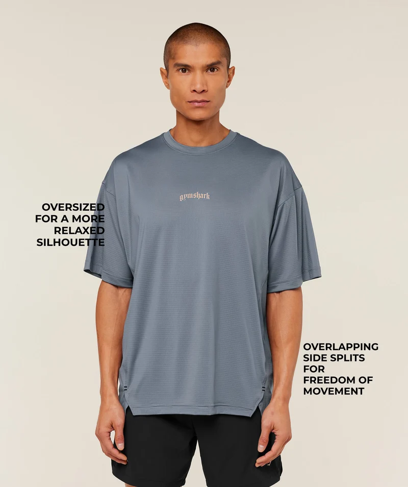 Gymshark Tactical Oversized T-Shirt - Iron Blue
