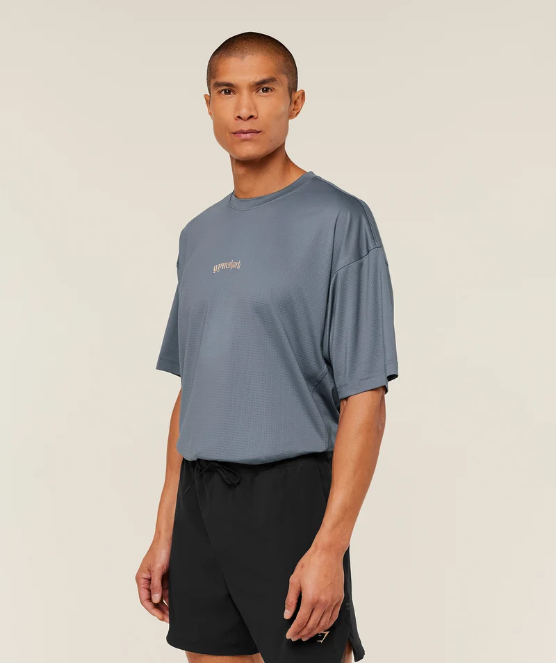 Gymshark Tactical Oversized T-Shirt - Iron Blue