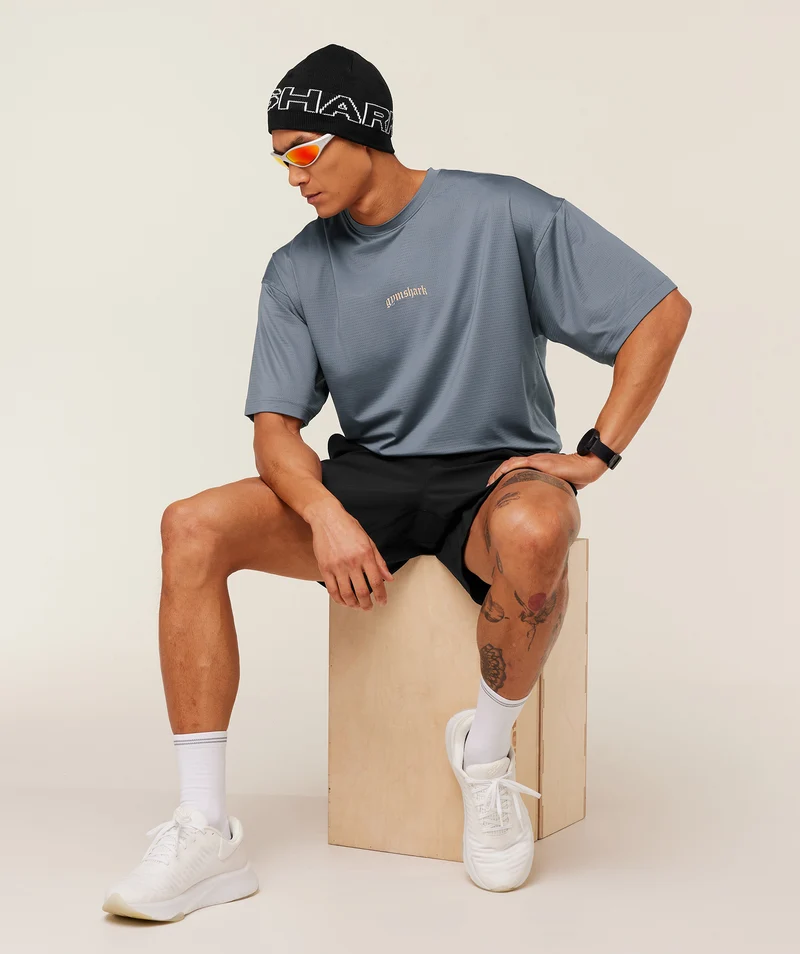 Gymshark Tactical Oversized T-Shirt - Iron Blue