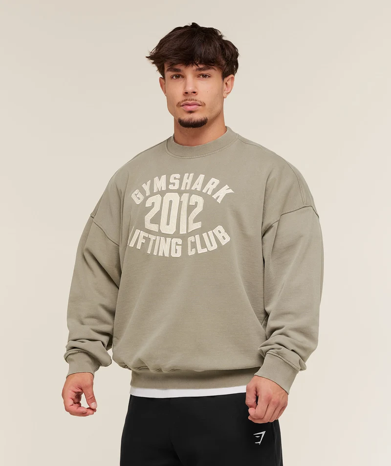 Gymshark 2012 Lifting Club Crew - Linen Brown