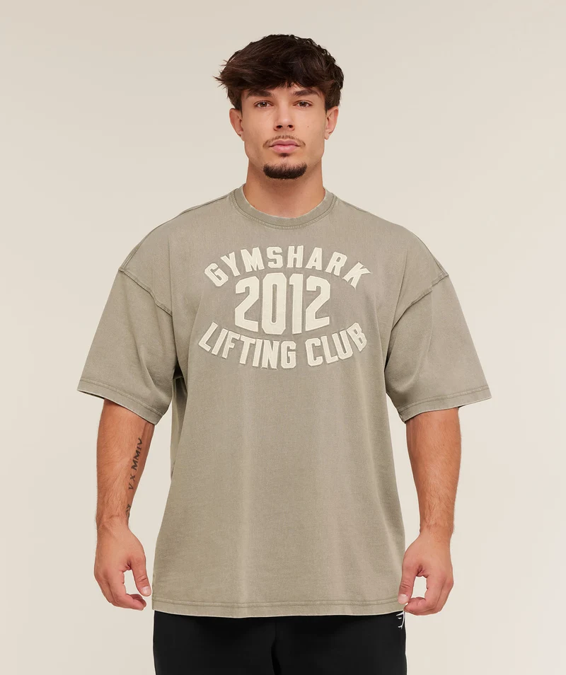 Gymshark 2012 Lifting Club T-Shirt - Linen Brown