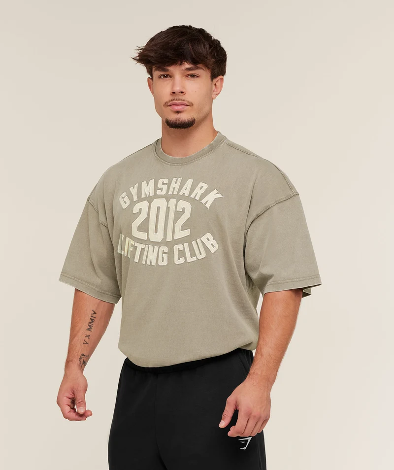 Gymshark 2012 Lifting Club T-Shirt - Linen Brown