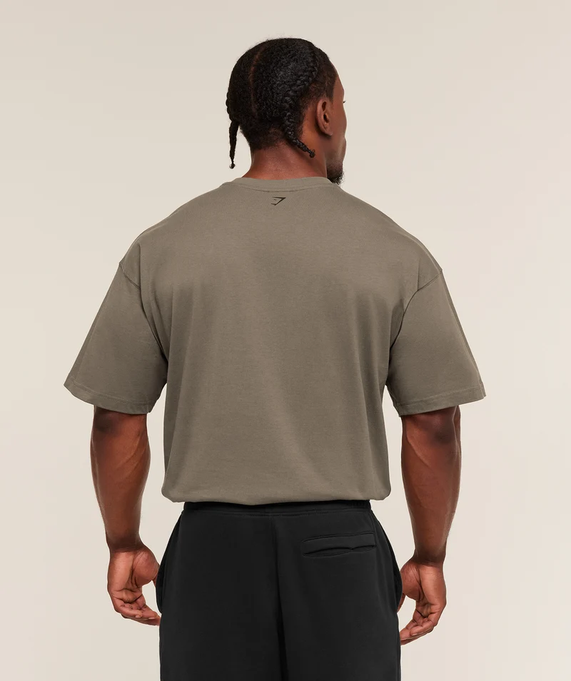 Gymshark Olde English T-Shirt - Camo Brown
