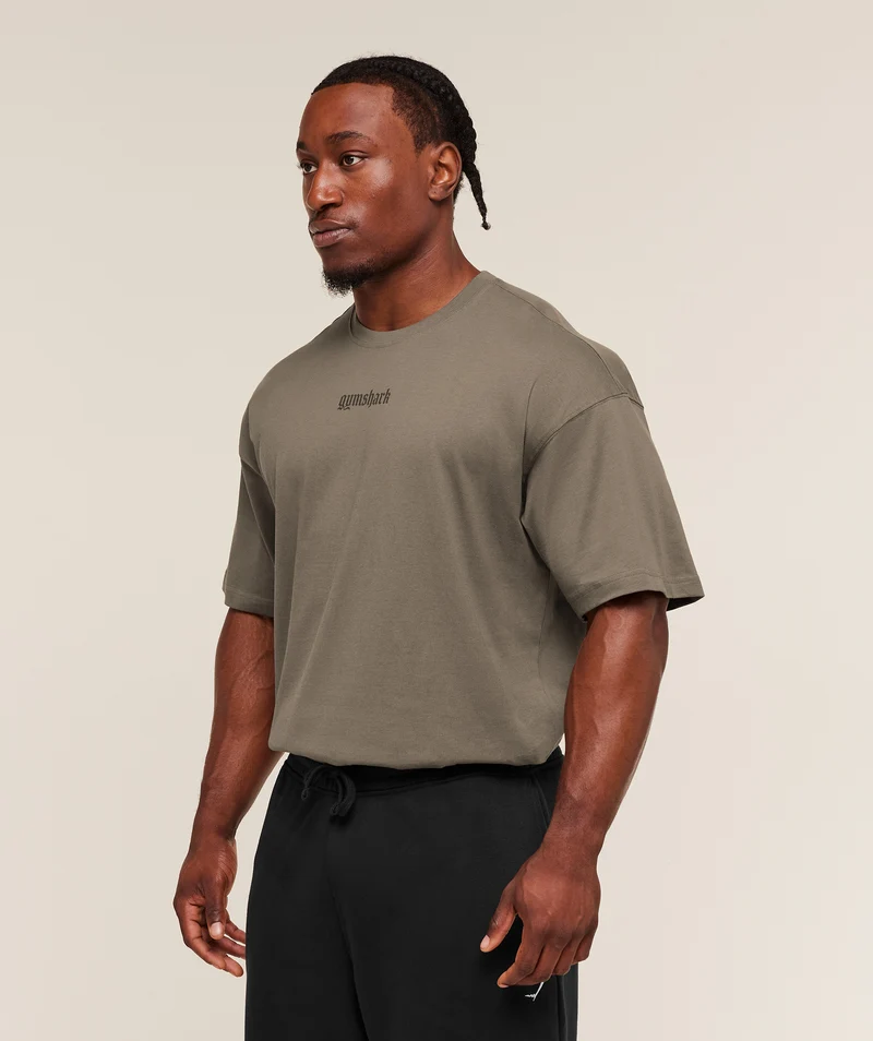 Gymshark Olde English T-Shirt - Camo Brown