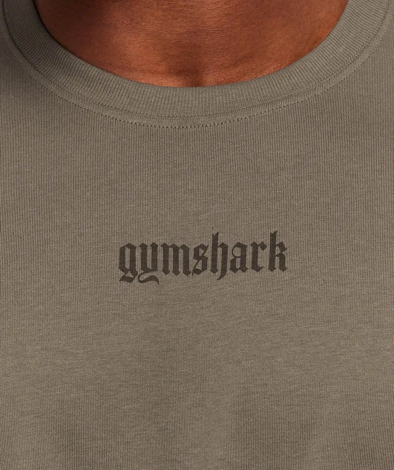 Gymshark Olde English T-Shirt - Camo Brown