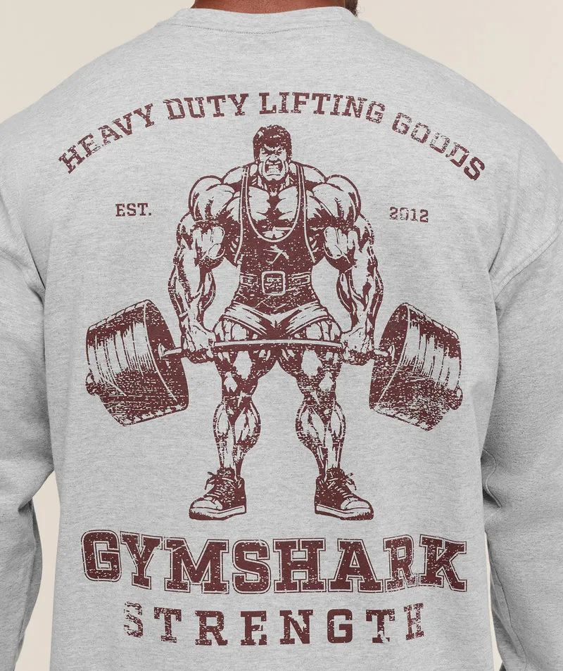 Gymshark Strength Long Sleeve T-Shirt - Light Grey Core Marl