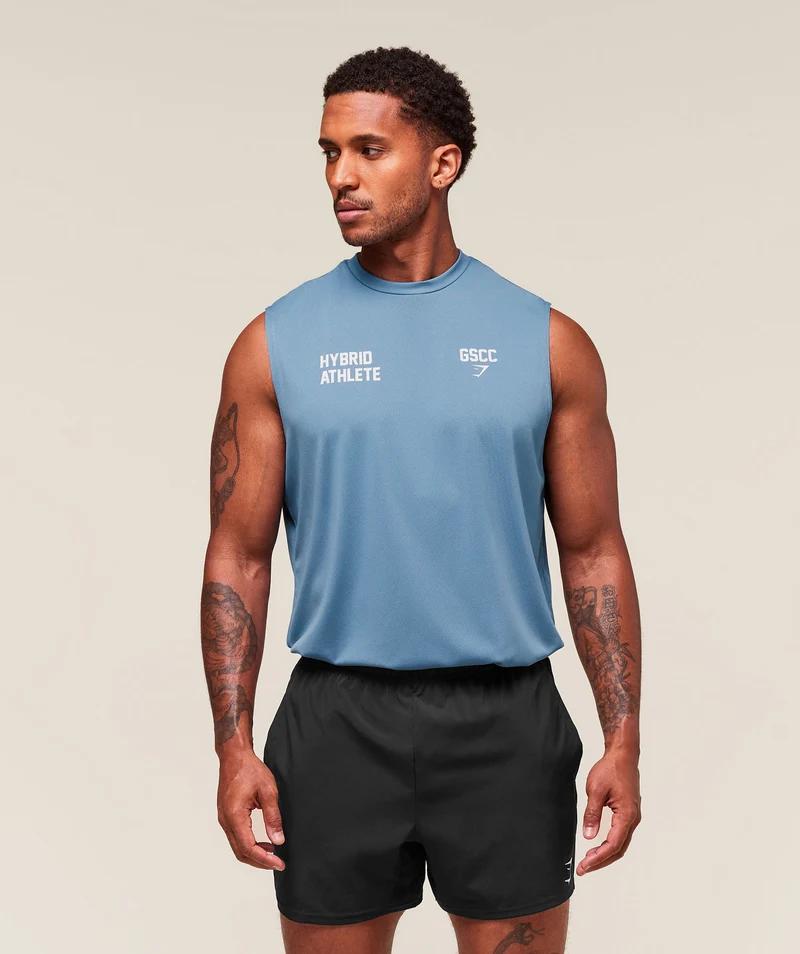 Gymshark For The Ones Cut Off Tank - Classic Blue