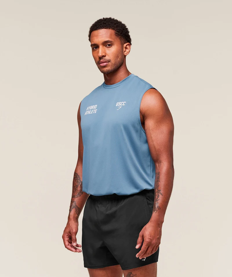 Gymshark For The Ones Cut Off Tank - Classic Blue