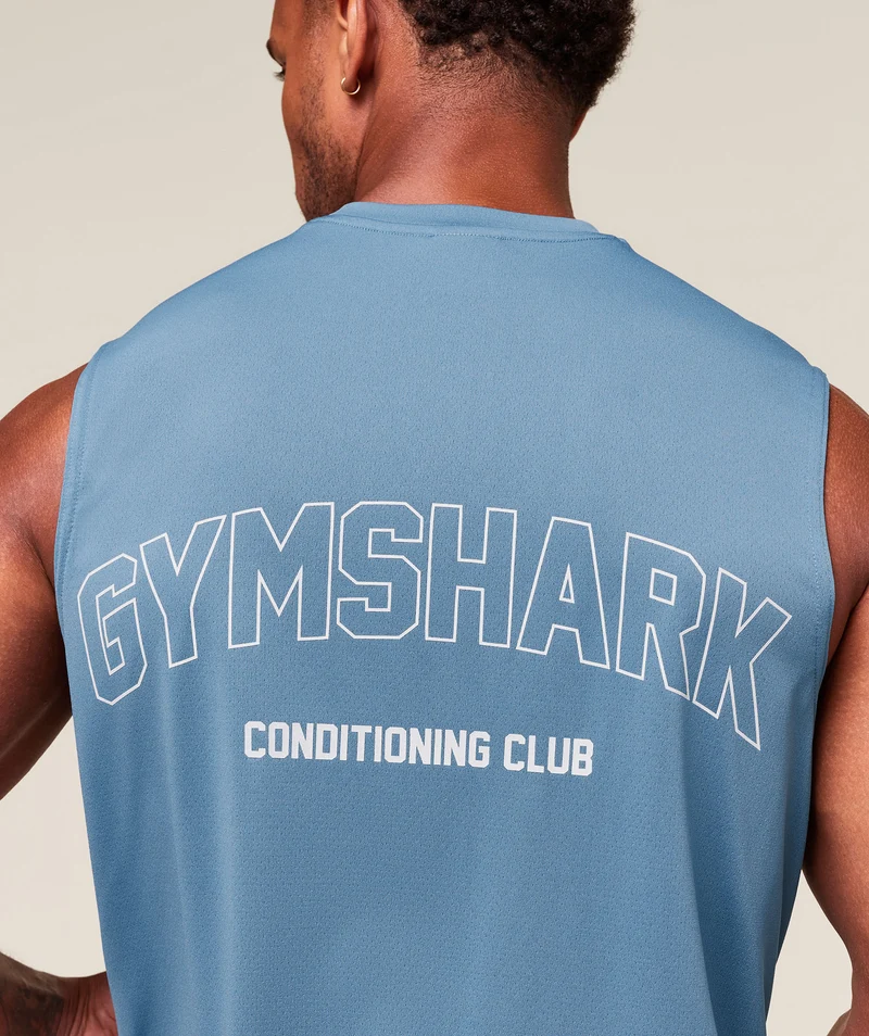 Gymshark For The Ones Cut Off Tank - Classic Blue
