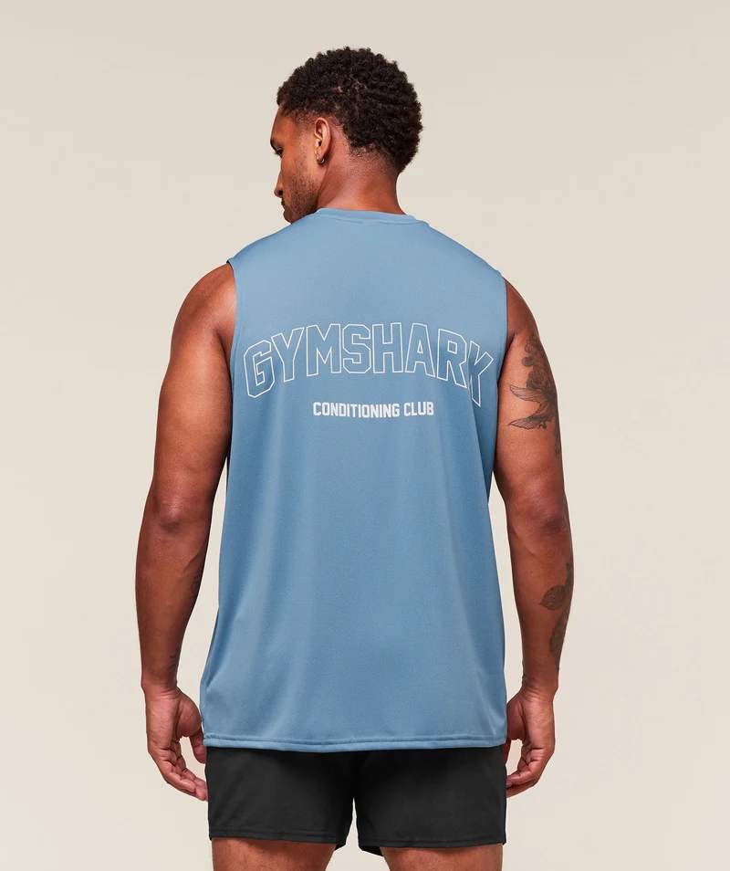 Gymshark For The Ones Cut Off Tank - Classic Blue