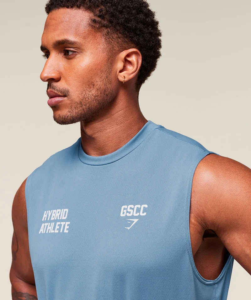 Gymshark For The Ones Cut Off Tank - Classic Blue