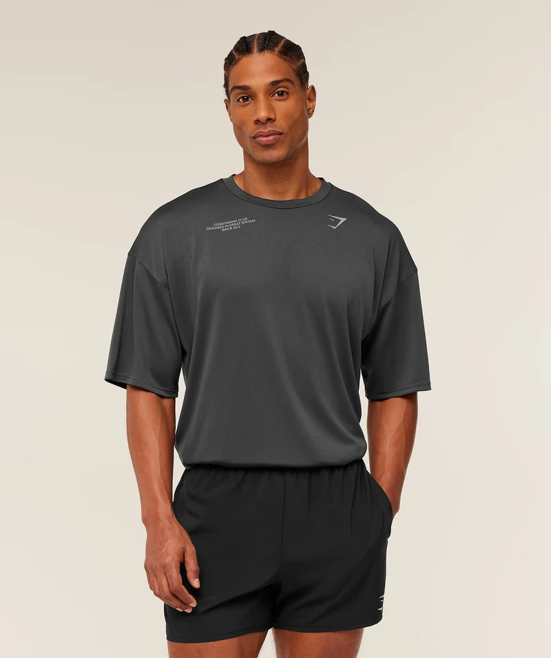 Gymshark Conditioning Club Oversized T-Shirt - Onyx Grey/Smokey Grey