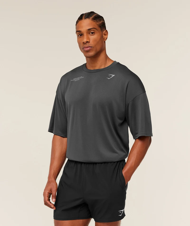 Gymshark Conditioning Club Oversized T-Shirt - Onyx Grey/Smokey Grey