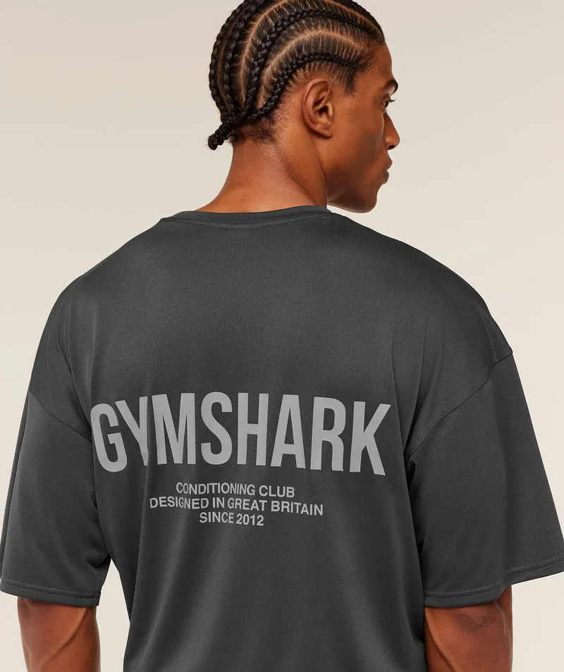 Gymshark Conditioning Club Oversized T-Shirt - Onyx Grey/Smokey Grey