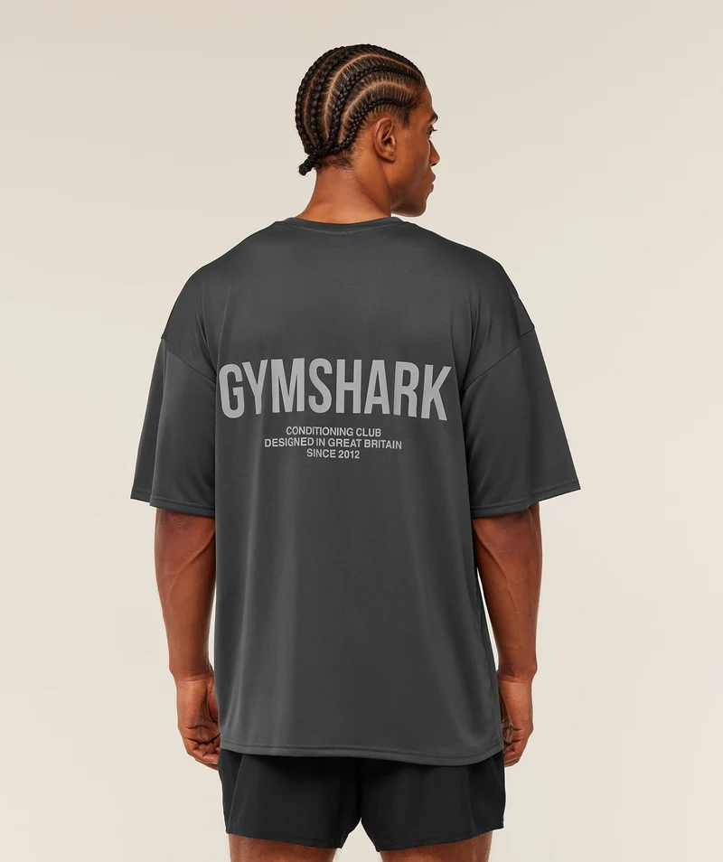 Gymshark Conditioning Club Oversized T-Shirt - Onyx Grey/Smokey Grey