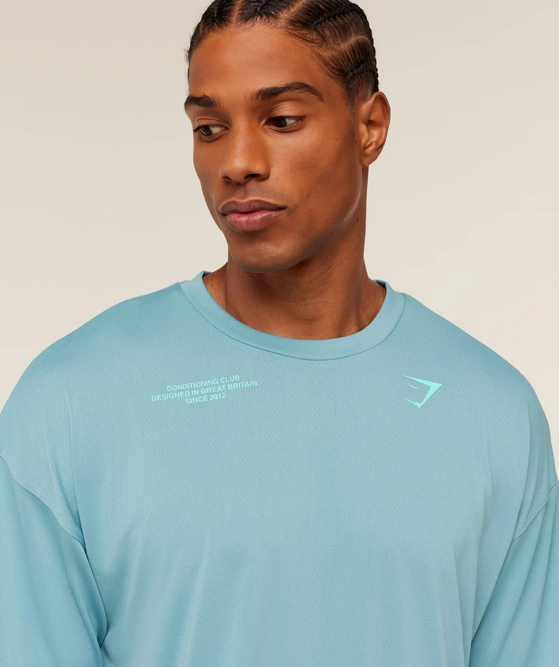 Gymshark Conditioning Club Oversized T-Shirt - Flow Blue/Pop Turquoise