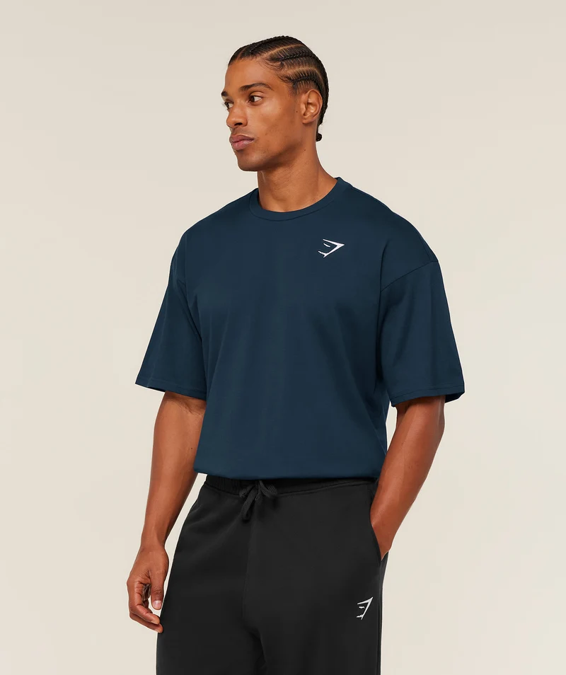 Gymshark Crest Oversized T-Shirt - Navy