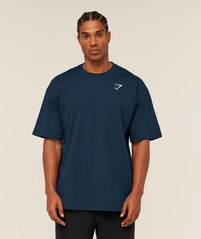 Gymshark Crest Oversized T-Shirt - Navy