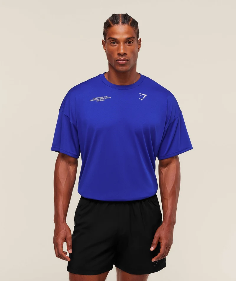 Gymshark Conditioning Club Oversized T-Shirt - Athletic Blue