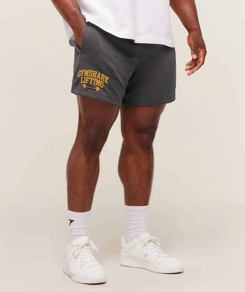 Gymshark Lifting Barbell Mesh 5" Short - Onyx Grey