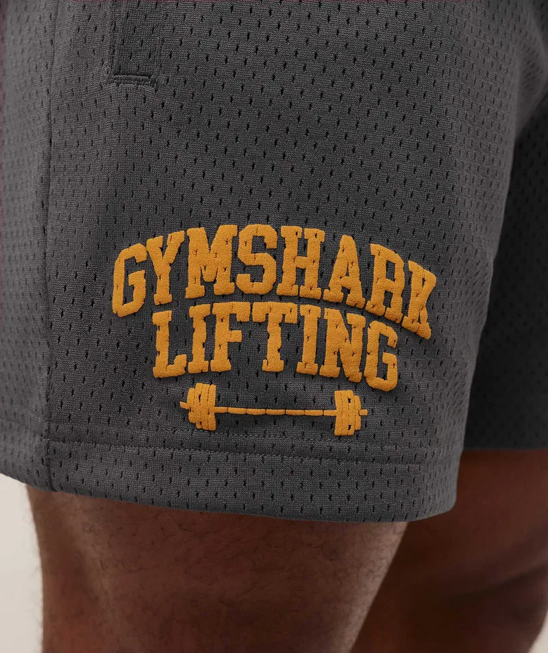 Gymshark Lifting Barbell Mesh 5" Short - Onyx Grey