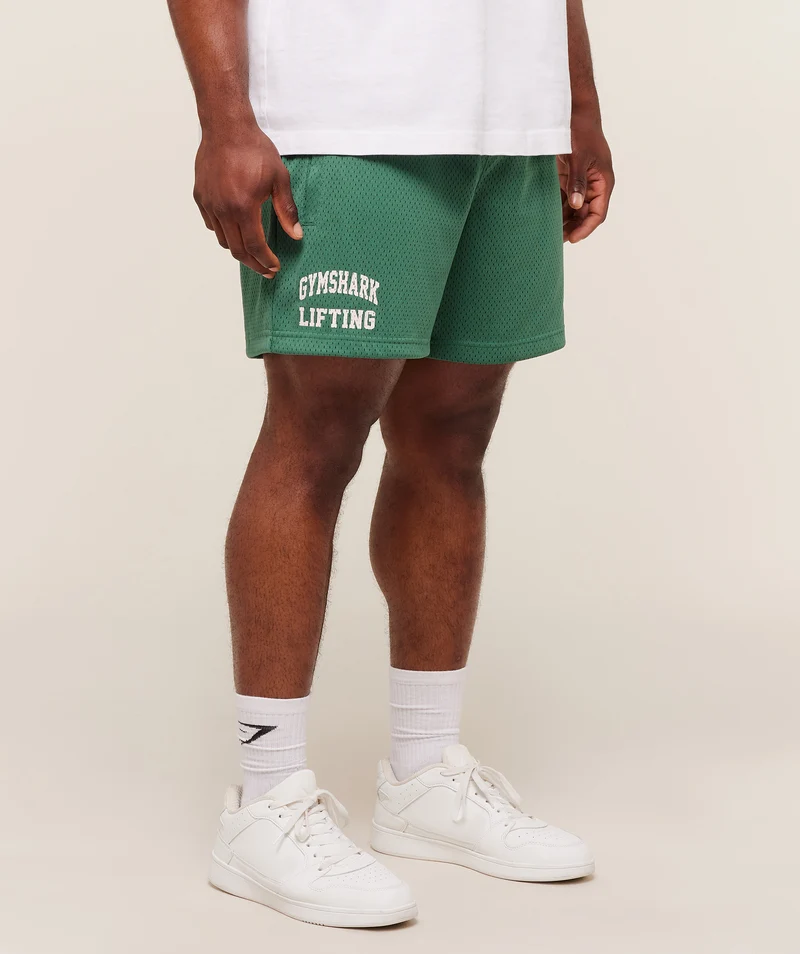 Gymshark Lifting Mesh 5" Shorts - Lift Green