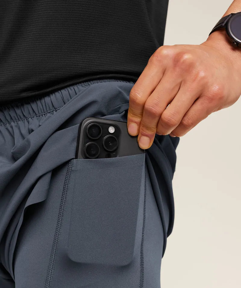 Gymshark Running Elite 2-in-1 5" Shorts - Titanium Blue