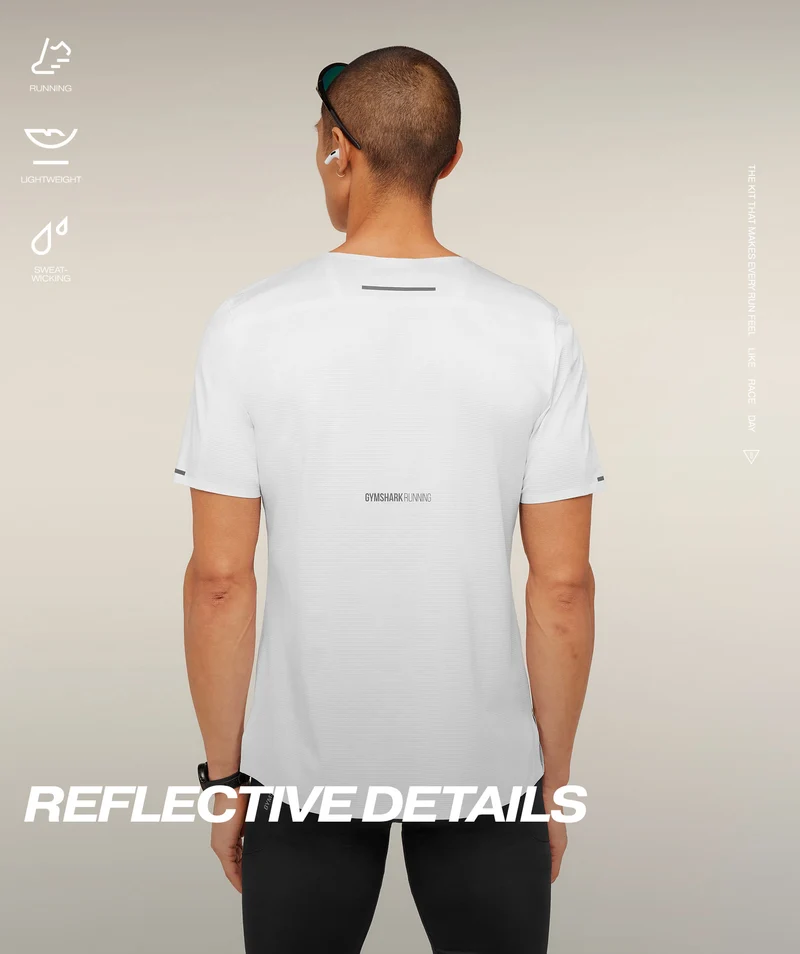 Gymshark Running Elite T-Shirt - White