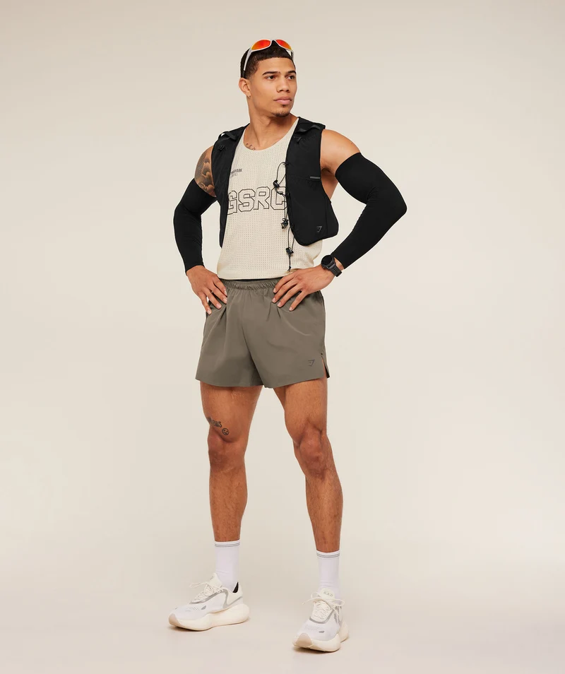 Gymshark Running Elite 5" Short - Camo Brown