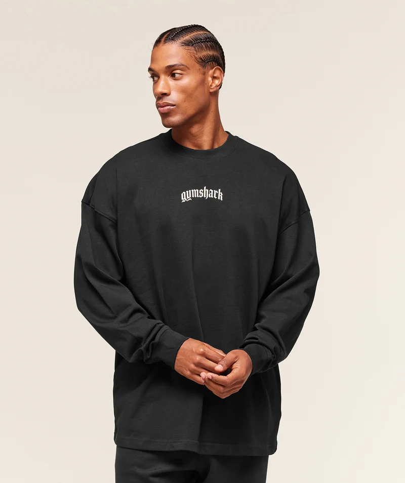 Gymshark Lion Graphic Long Sleeve T-Shirt - Black