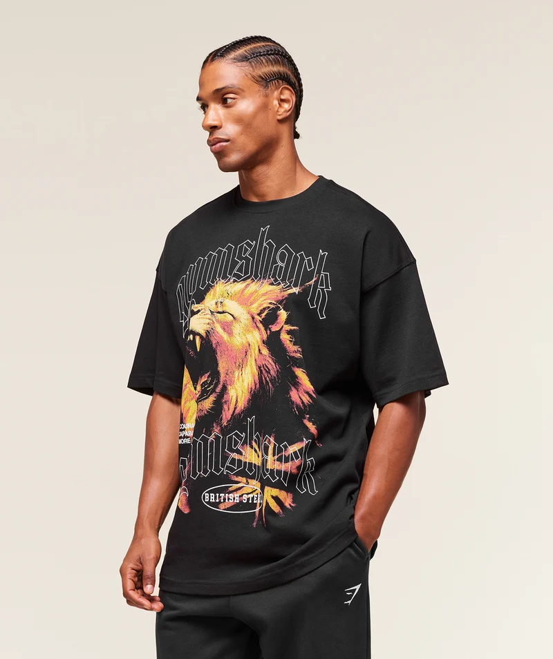 Gymshark Lion Graphic T-Shirt - Black
