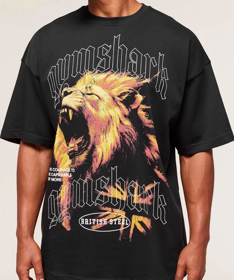 Gymshark Lion Graphic T-Shirt - Black