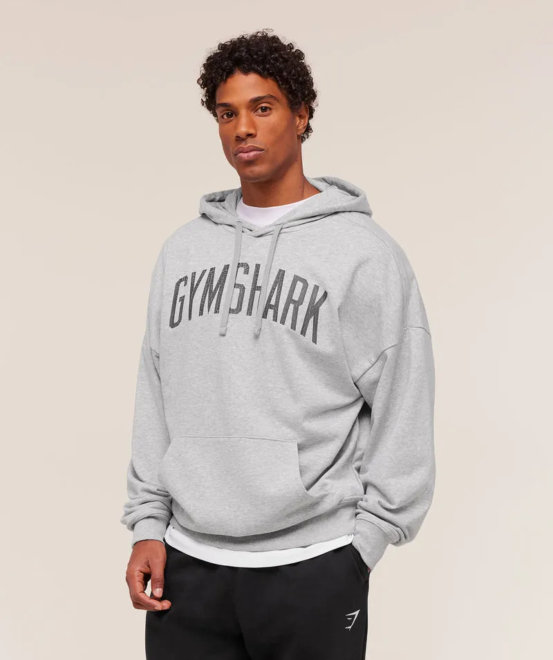 Gymshark Worn Graphic Hoodie - Light Grey Core Marl