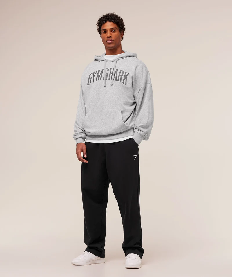 Gymshark Worn Graphic Hoodie - Light Grey Core Marl