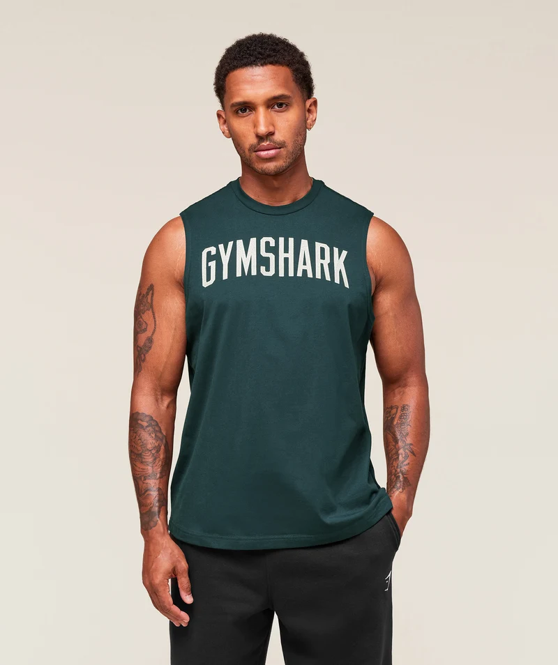 Gymshark Worn Graphic Tank - Deep Petrol Blue