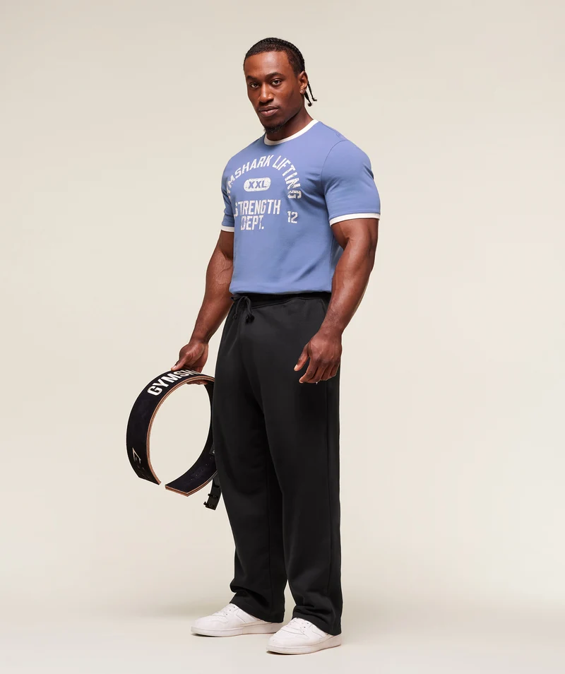 Gymshark XXL Strength Dept Ringer T-Shirt - Worn Blue