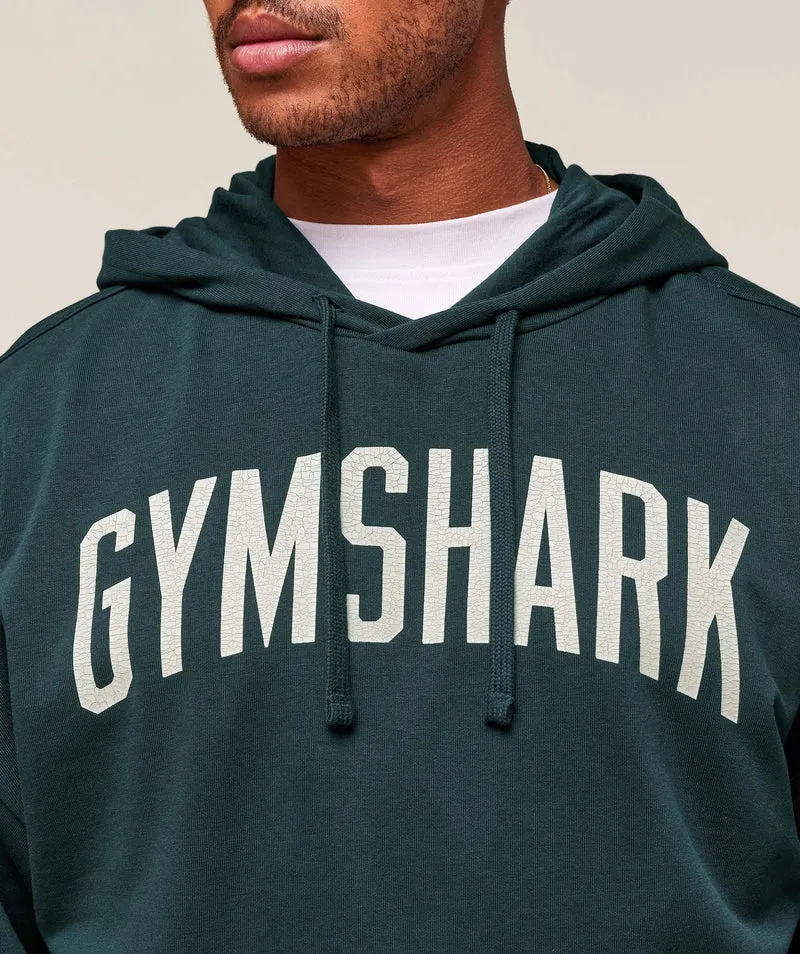 Gymshark Worn Graphic Hoodie - Deep Petrol Blue