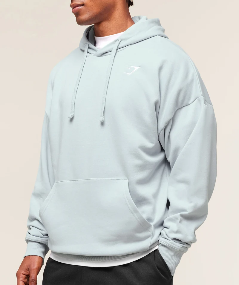 Gymshark Crest Oversized Hoodie - Smoke Blue