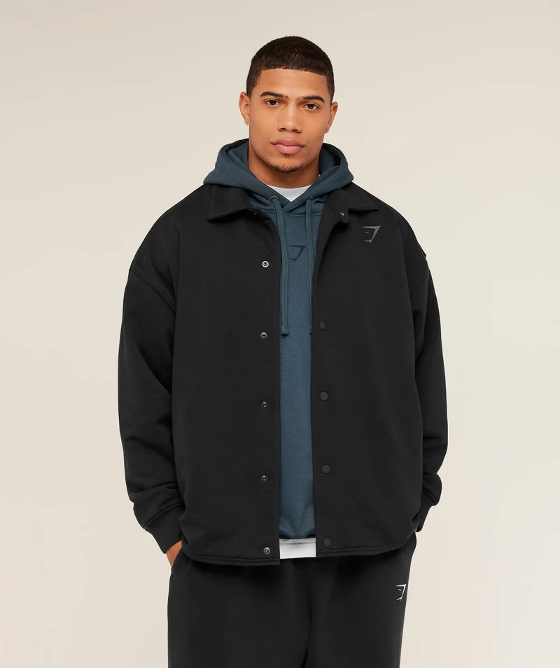 Gymshark Power Coach Jacket - Black/Asphalt Grey