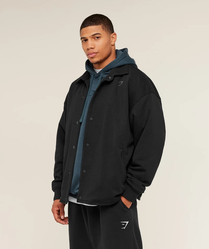 Gymshark Power Coach Jacket - Black/Asphalt Grey